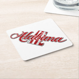 Alabamas statsöversikt underlägg papper kvadrat