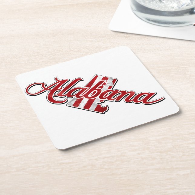 Alabamas statsöversikt underlägg papper kvadrat (Vinklad)
