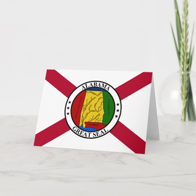 Alabamian Flag & Seal, Flag of Alabama Kort (Framsida)