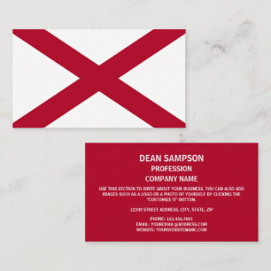 Alabamian Flagga, Flagga Alabama Visitkort