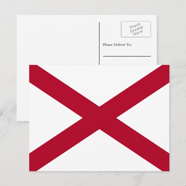 Alabamian Flagga, Flagga Alabama Vykort (Fram/baksida)