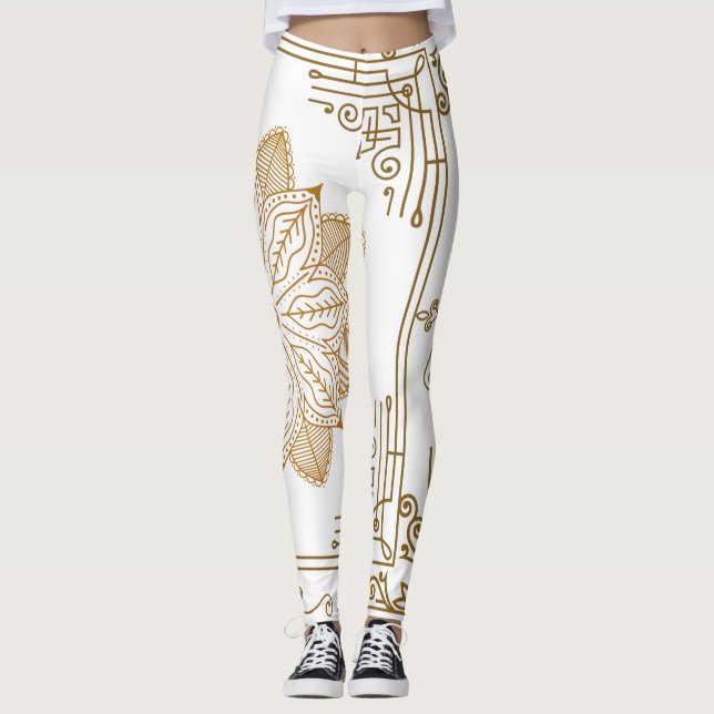 "Alabaster" Art nouveau Leggings (Framsida)