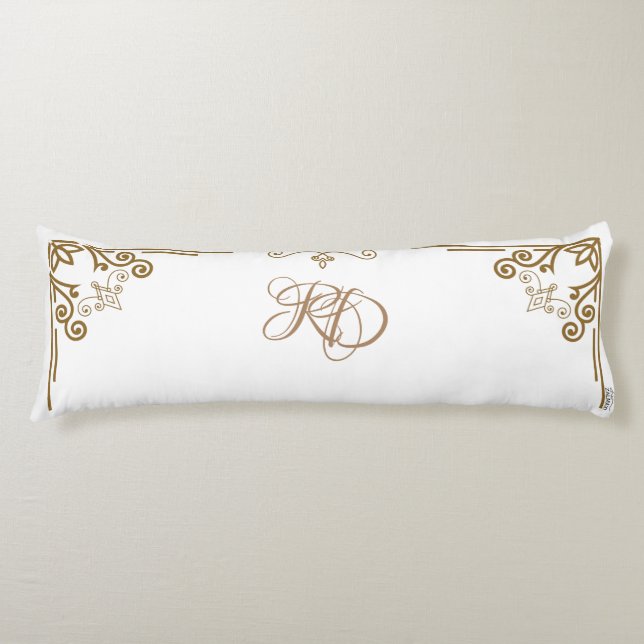 "Alabaster" Art nouveau Monogram Kroppskudde (Framsidan)