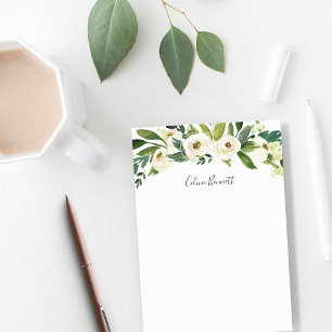 Alabaster Blommigt Personlig Post-it Block