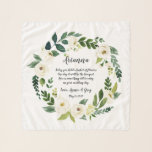 Alabaster Blommigt Utandning Flower Girl Dikt Sjal<br><div class="desc">Ge din blomma med den här söta keepsakskarven med namn, namn och en närliggande dikt omgiven av en botanisk krans med vattenfärgad grönt och vita vattenfärgade blommor som matchar vår Alabaster blommigt bröllop-svit. Dikt säger: "I dag håller du en basket av blommor, en dag blir det en bukett. Här är...</div>