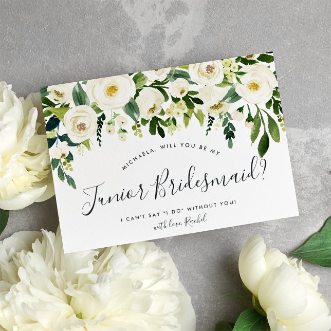 Alabaster-Blommigten ska vara mitt Junior Bridesma Inbjudningar (Skapare uppladdad)