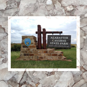 Alabaster Caverns State Park Entrance Sign, OK Vykort