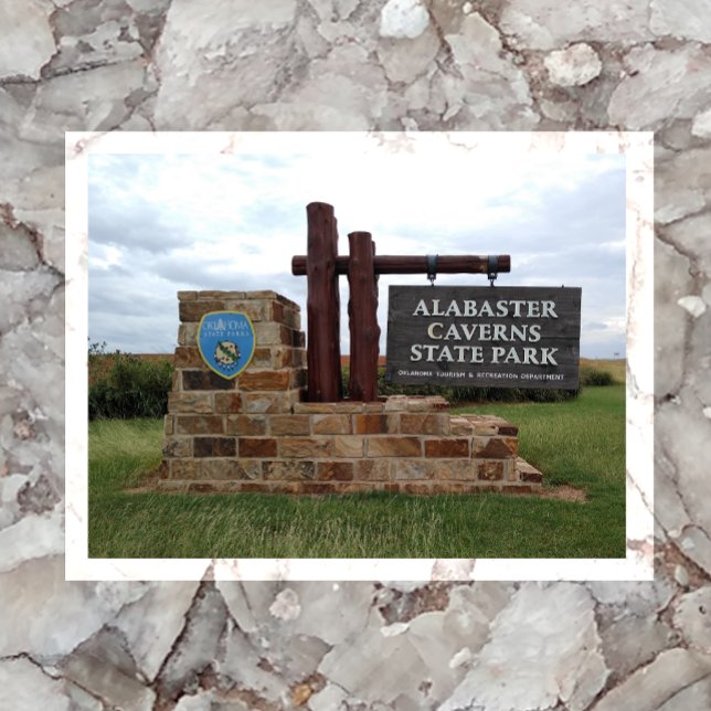 Alabaster Caverns State Park Entrance Sign, OK Vykort (Skapare uppladdad)