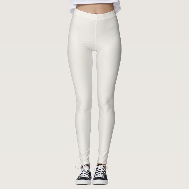 Alabaster Enhetlig Enkel Färg Leggings (Framsida)