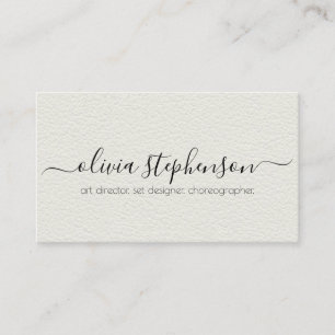 Alabaster Falsläder Minimalistisk Visitkort