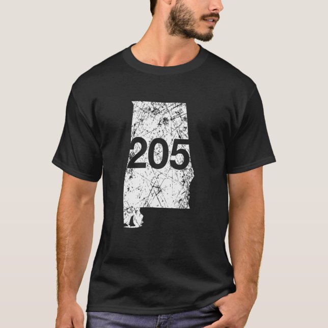 Alabaster Hoover Birmingham Area Code 205 Shirt, A T Shirt (Framsida)