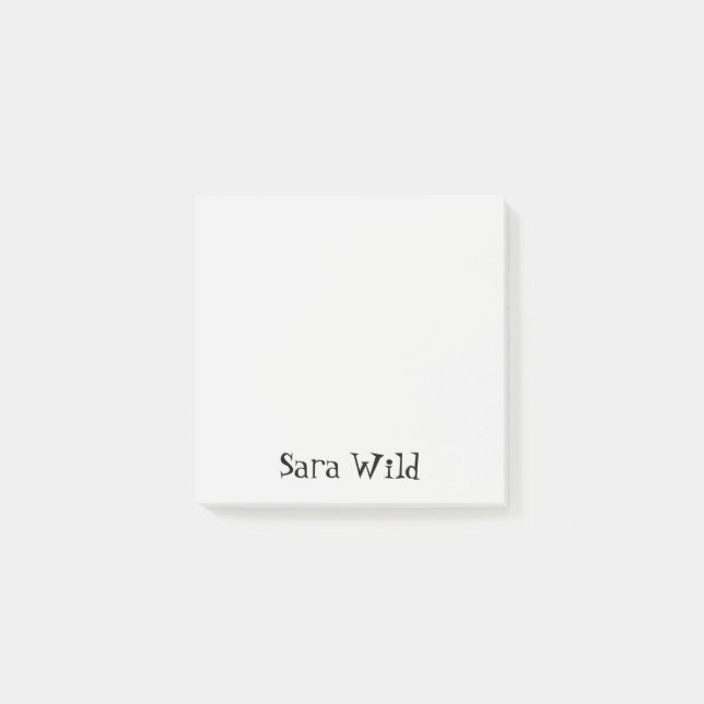 Alabaster Professionell Minimalist Black Script Post-it Block (Framsida)