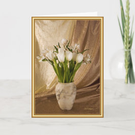 Alabaster vas med tulpaner kort