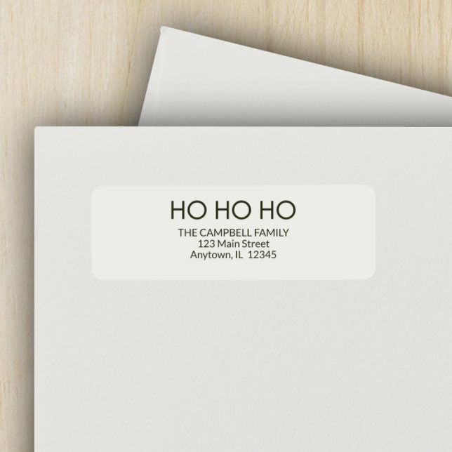 Alabaster White "HO HO HO HO" Returadressetikett Returadress Etikett (Skapare uppladdad)