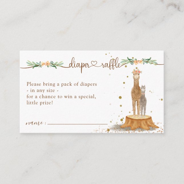 Alaca Baby Shower New Mamma Diaper Raffle Tilläggskort (Framsida)