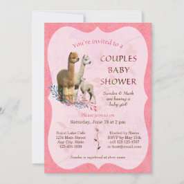 Alaca Family Par Baby Shower-inbjudan Flicka Inbjudningar