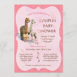 Alaca Family Par Baby Shower-inbjudan Flicka Inbjudningar