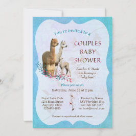Alaca Family Par Baby Shower-inbjudan från Boy Inbjudningar