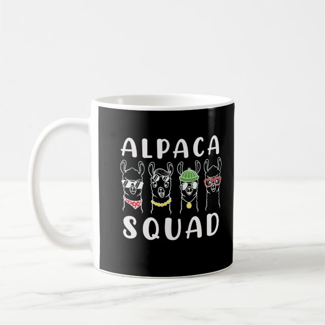 Alaca Squad Gangster Funny Alpaca Friends Kaffemugg (Vänster)