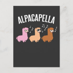 Alacapella Acapella Alpaca Llama Music Musician Vykort