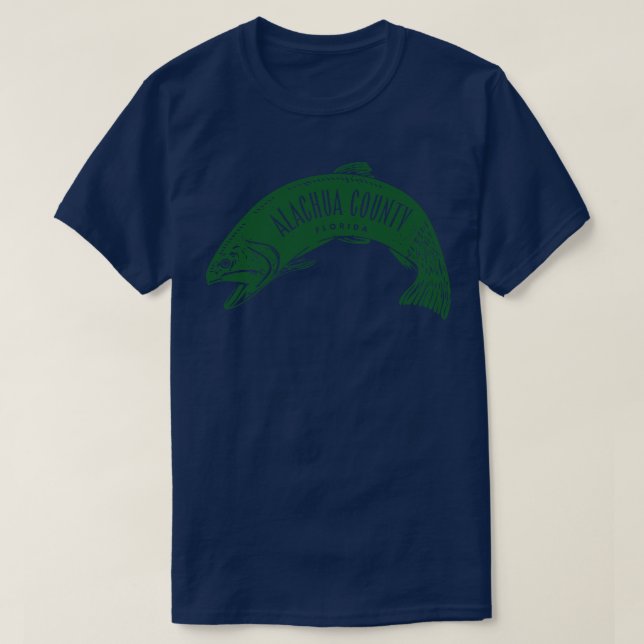 Alachua County Florida Fish Grönt T Shirt (Design framsida)