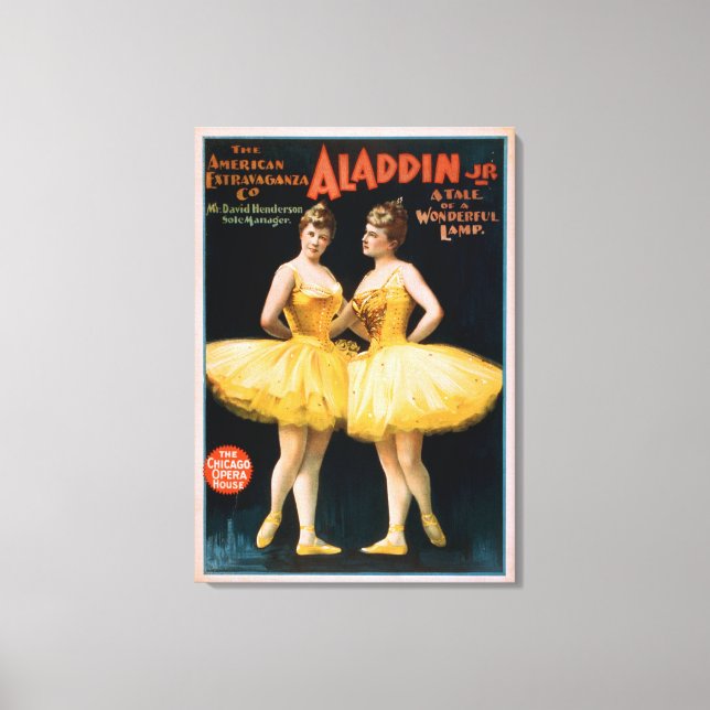 Aladdin Jr. Tale of a Wonderful Lamp Theater Canvastryck (Framsida)