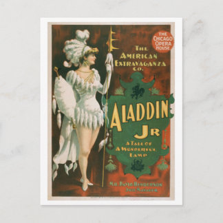 "Aladdin Jr" Vintage Teater Postkort Vykort