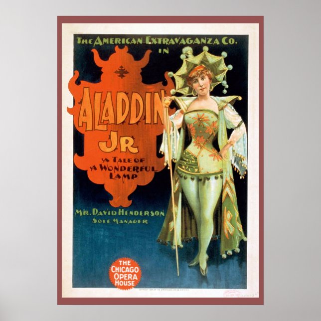 Aladdin Jr Vintage Theater Poster (Framsidan)