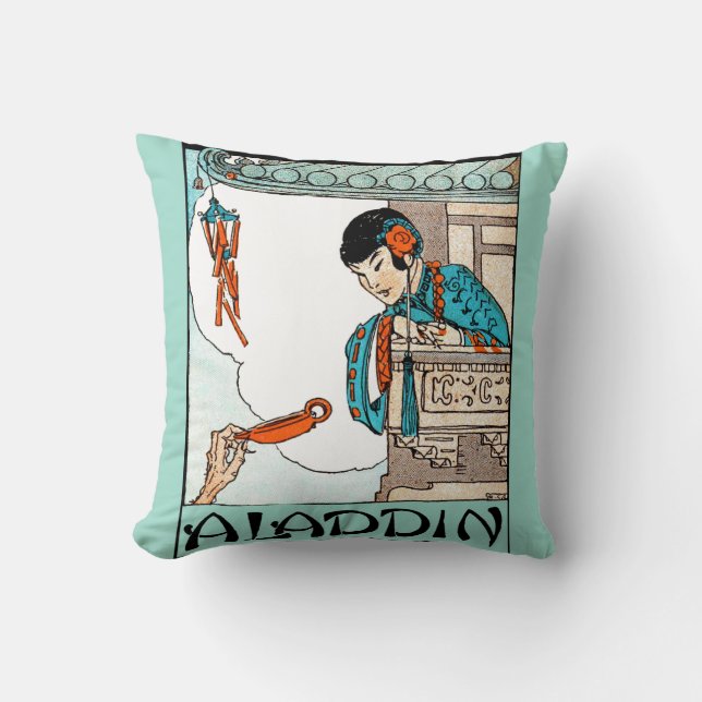 Aladdin Kinesisk Vintage Magisk Lantern Kudde (Framsida)