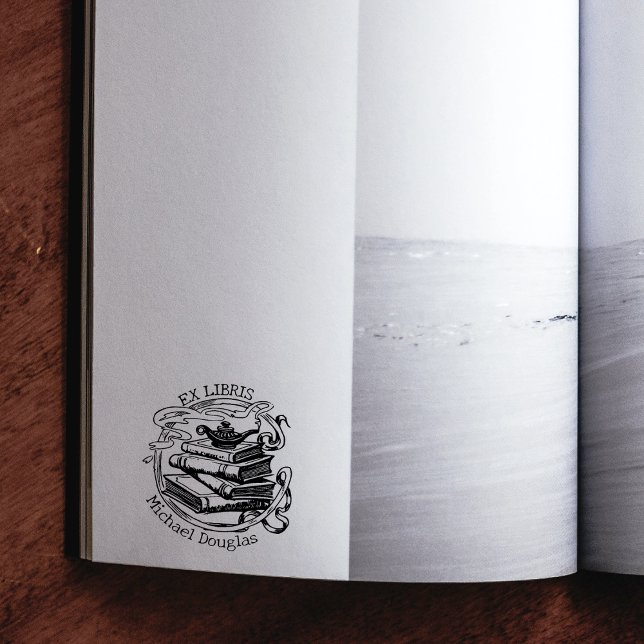 Aladdin Lamp Anpassningsbar Ex Libris, Bok Stämpel (Skapare uppladdad)