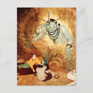 Aladdin och Efrite Vykort