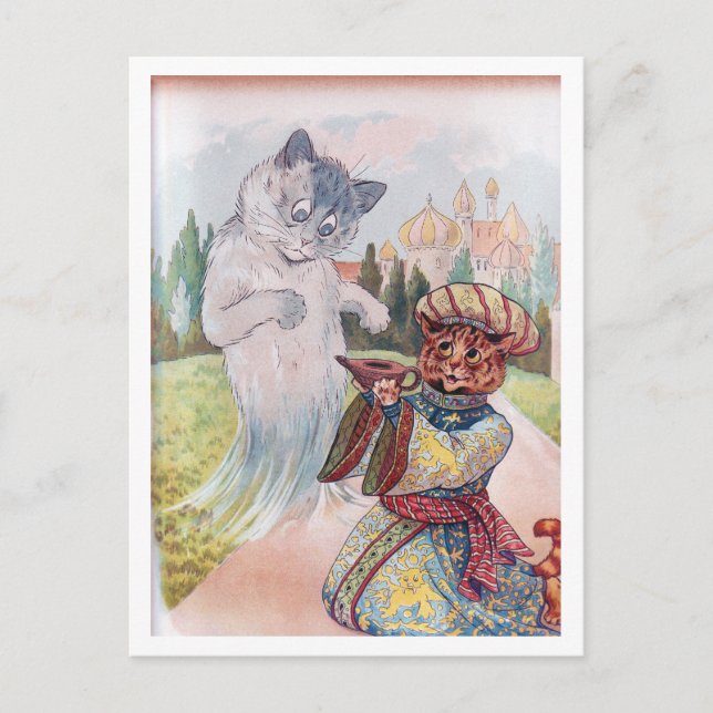Aladdin och Magic Lamp, Louis Wain Vykort (Framsida)