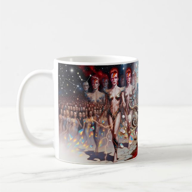 Aladdin Sane Glam Rock Blixt Surreal Mugg (Vänster)