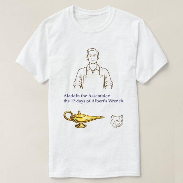 Aladdin the Assembler: 12 dagar av Alberts skiftny T Shirt (Design framsida)