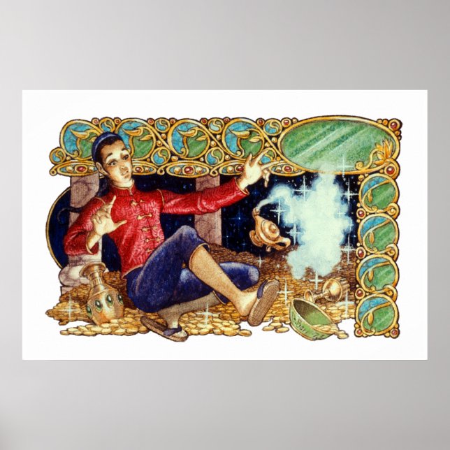 Aladdins lampa skriver ut poster (Framsidan)