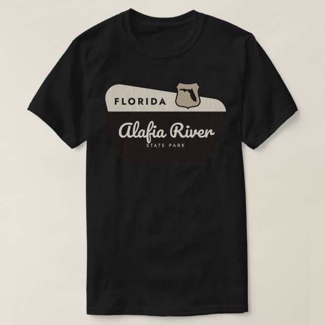 Alafia River State Park Florida Välkomstskylt T Shirt (Design framsida)