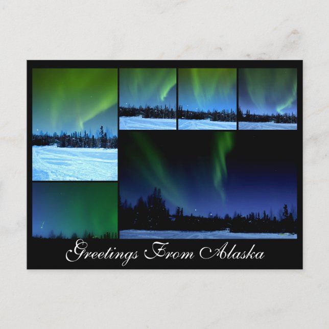 Alaksa Aurora Collage Postcard Vykort (Framsida)
