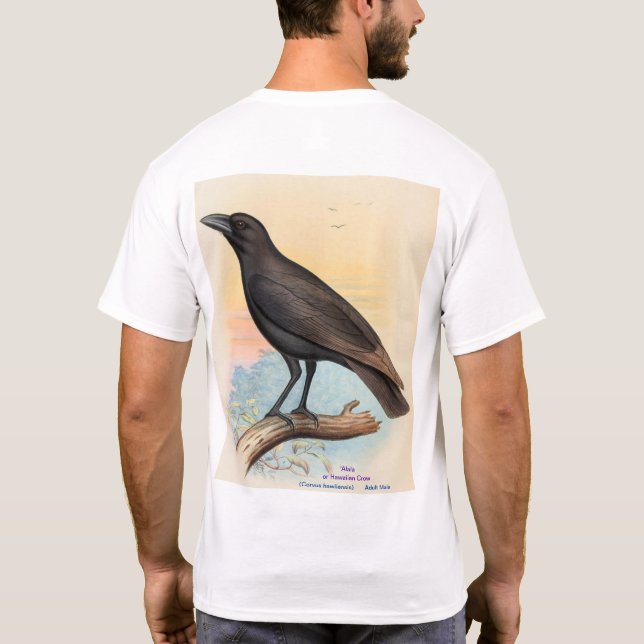 "Alala, eller Hawaiisk Kråka, dubbla art. 1 T Shirt (Baksida)