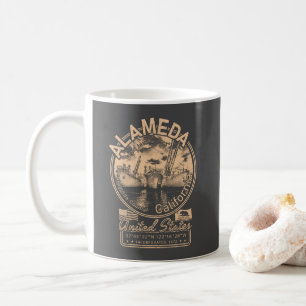 ALAMEDA CALIFORNIA - VINTAGE NAVY MILITARY CRUISER KAFFEMUGG