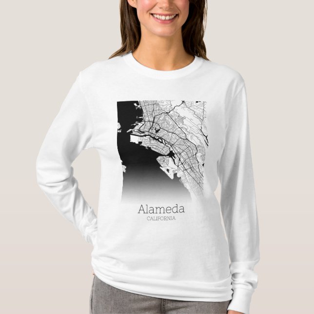Alameda City Karta T Shirt (Framsida)