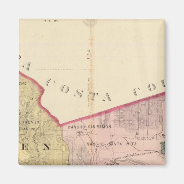 Alameda County karta Magnet (Framsidan)