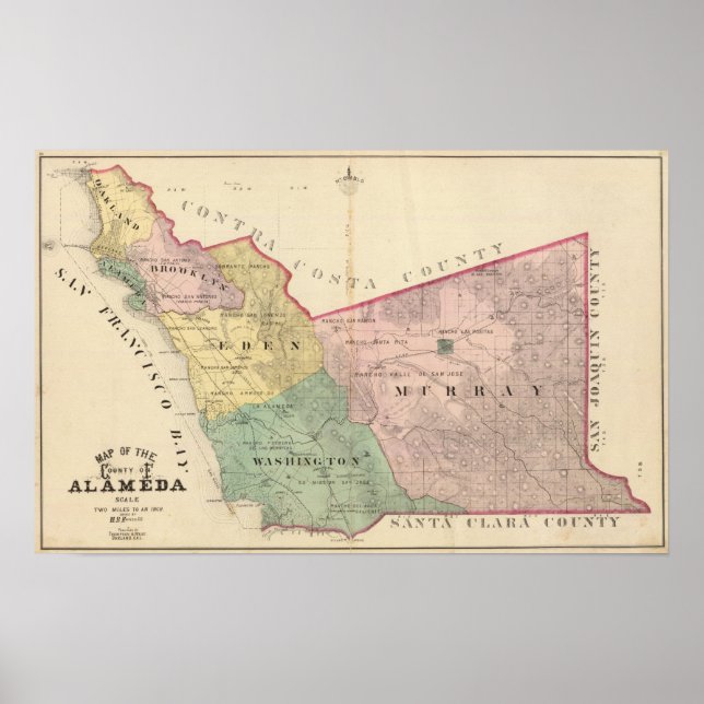 Alameda County karta Poster (Framsidan)