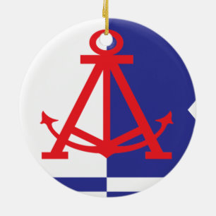 Alameda flagga julgransprydnad keramik