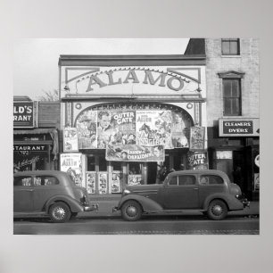 Alamo biografen, 1937. Gammalt foto Poster