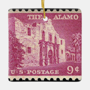 "Alamo Frimärke" Julgransprydnad Keramik