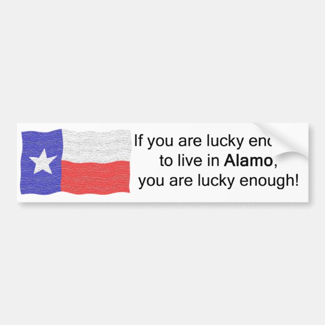 Alamo lycklig bildekal (Framsidan)