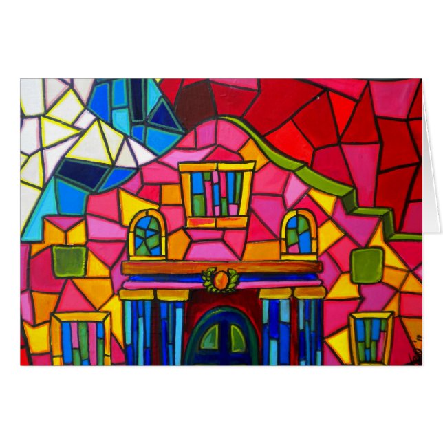 Alamo mosaikkort hälsningskort (Framsidan Horizontal)