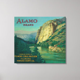 Alamo orange LabelFillmore, CA Canvastryck