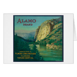 Alamo orange LabelFillmore, CA Hälsningskort
