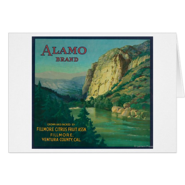 Alamo Orange LabelFillmore, CA Hälsningskort (Framsidan Horizontal)